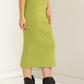 High-Waist Ribbed Midi Skirt